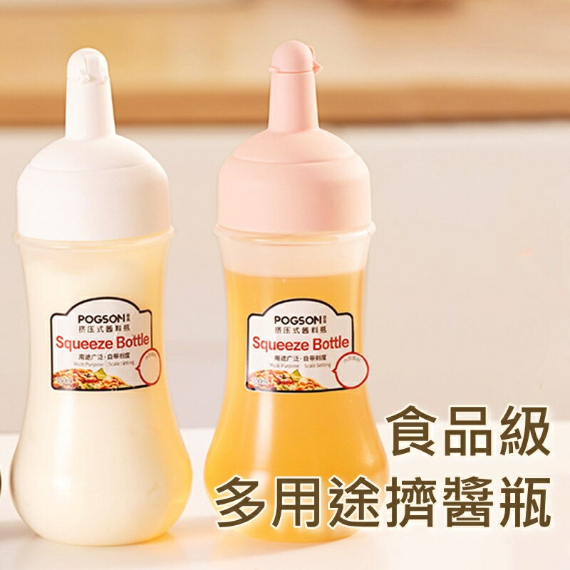 【iWork花屋】台灣現貨 廚房 擠壓瓶 寬瓶口 醬料瓶 油醋瓶 油壺 玻璃調味瓶 調味罐 尖嘴瓶 醬油瓶 附防塵蓋 5