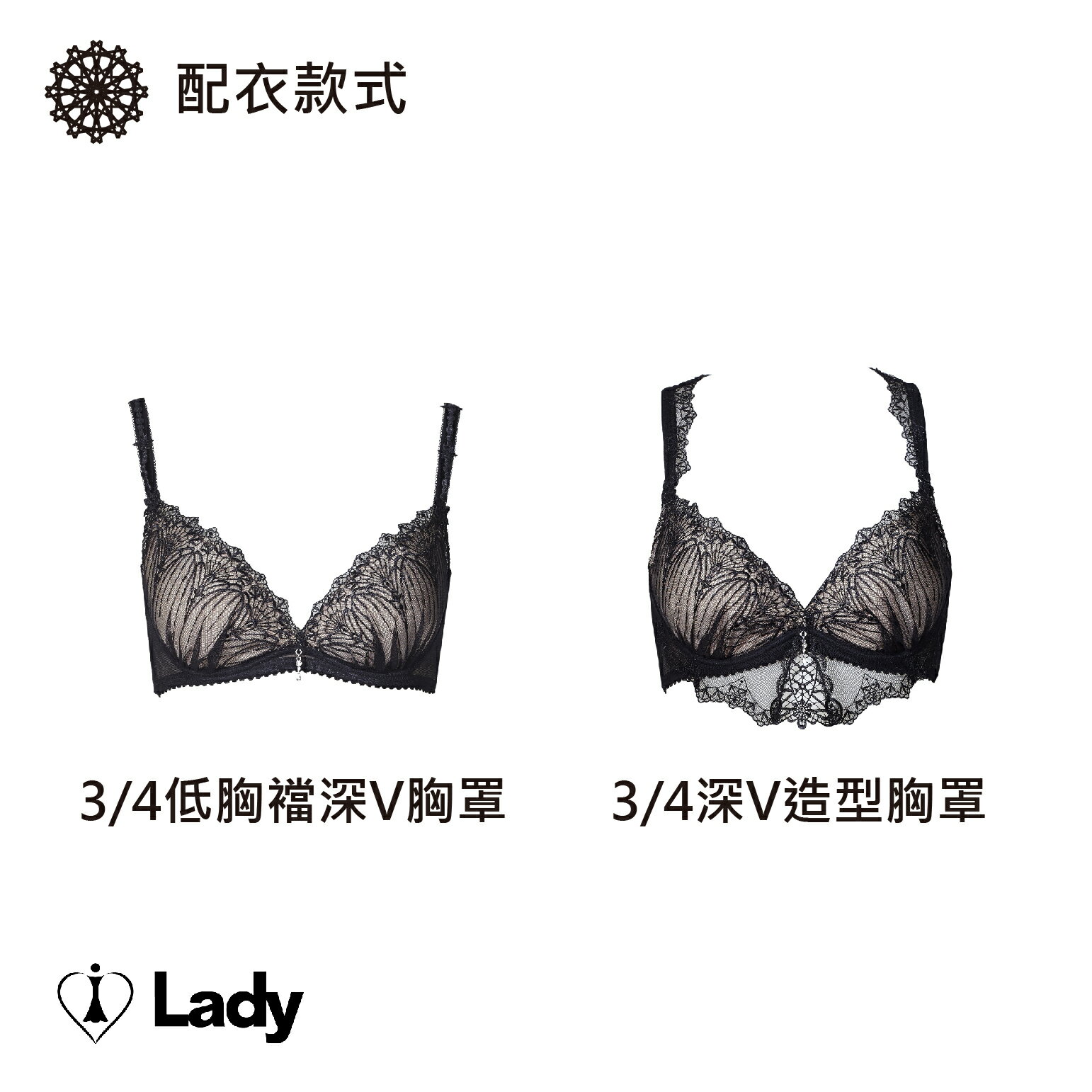 Lady維多利亞狂想曲系列 B-F罩內衣 刺繡/性感/法式/深線內衣 (神秘黑) 6