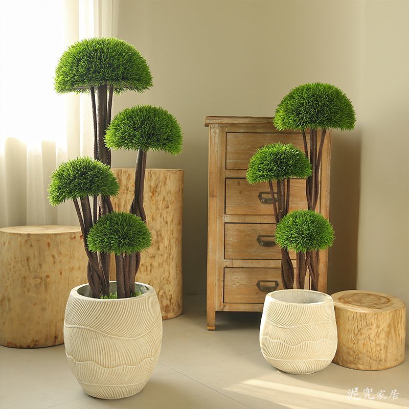 模擬球型植物大型模擬綠植室內蘑菇樹盆景室內大型擺件裝飾仿生樹J-22公司貨