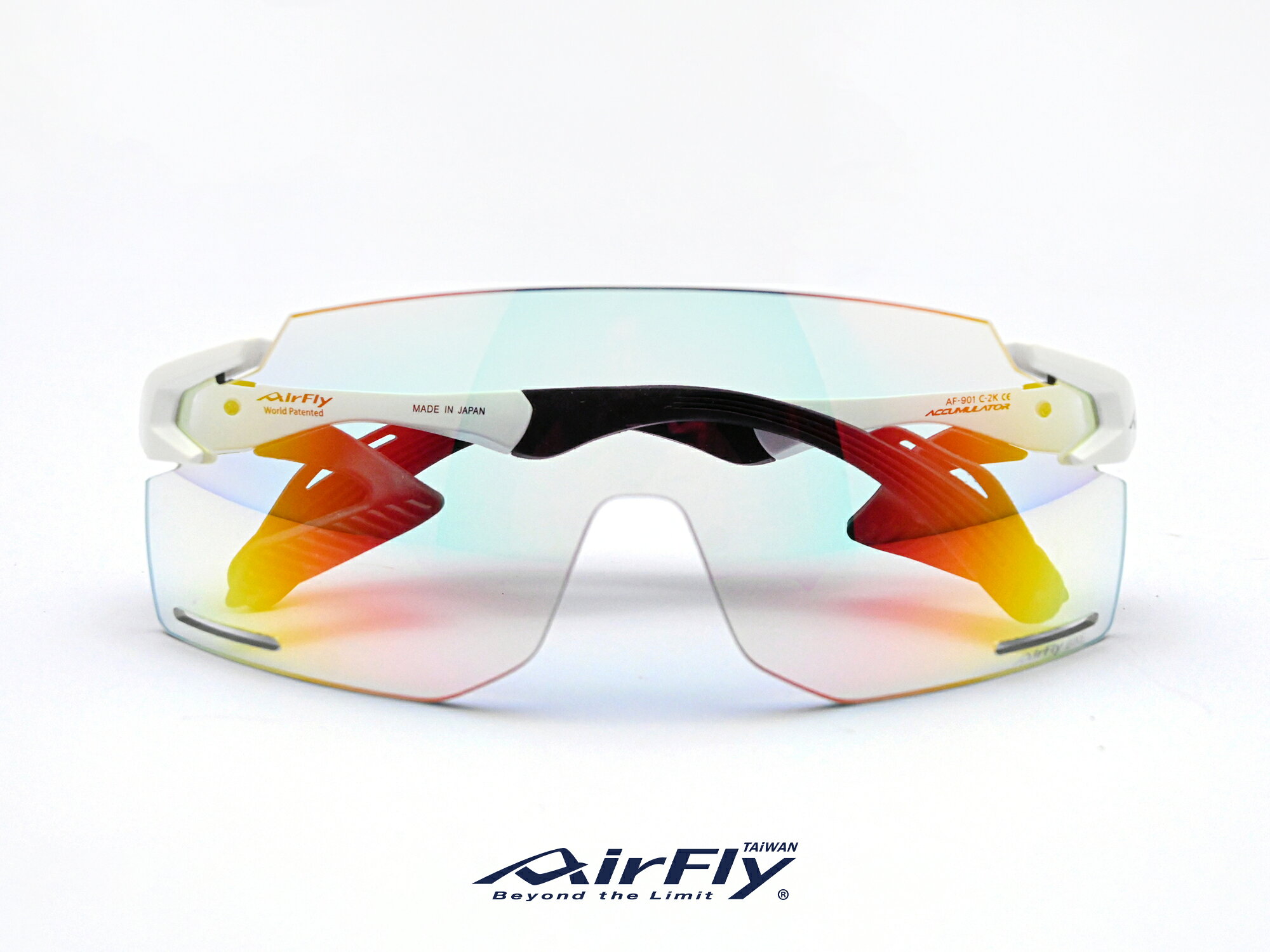 【AirFly】滑輪國手李巧容同款｜AF301BKTD【特製變色款】｜301-C2無鼻墊運動太陽眼鏡 特級金水銀鏡片 珍珠白 3