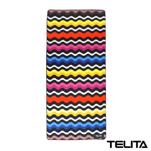 TELITA日式和風滿版印花海灘巾(彩虹波浪)