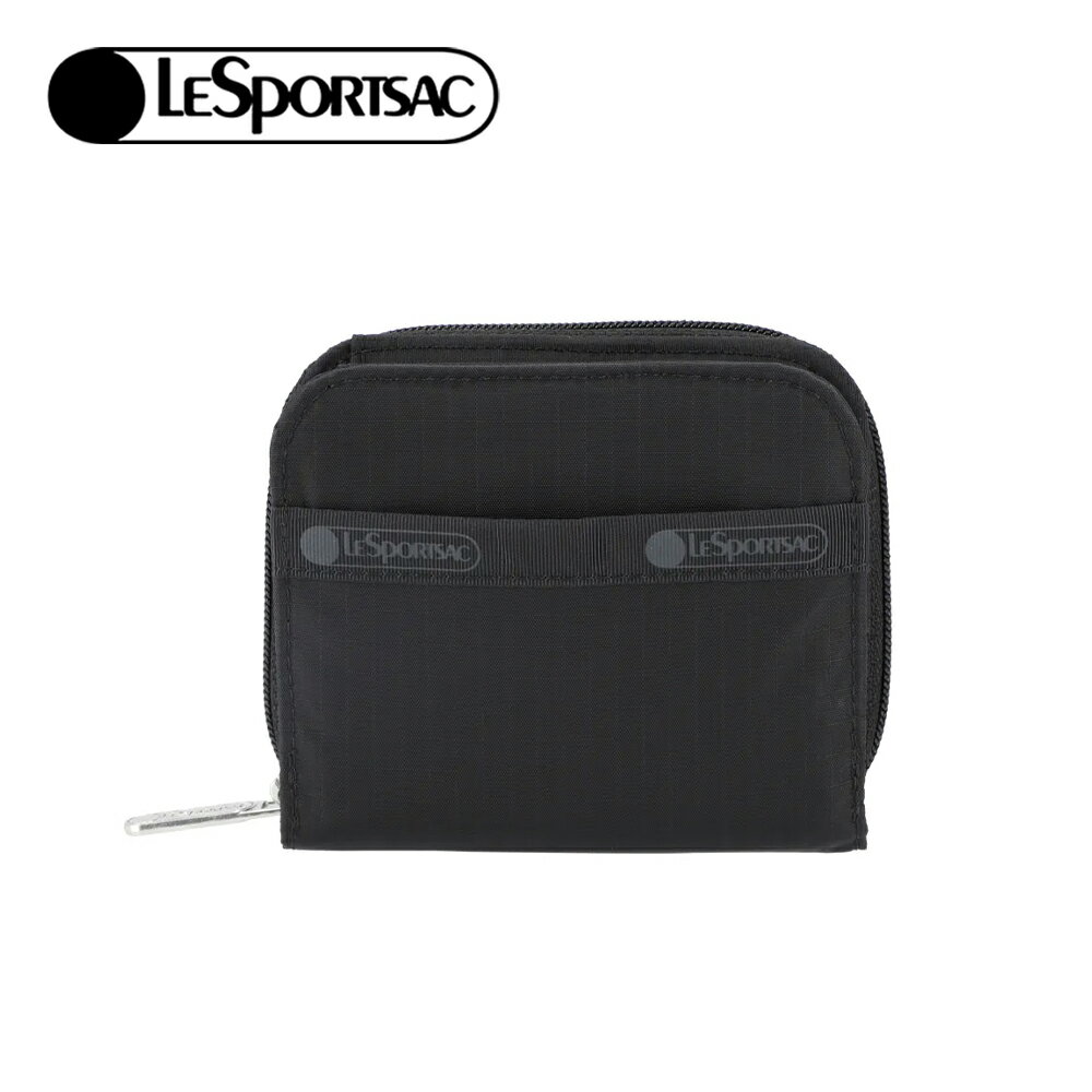LeSportsac 2025夏季新品 Claire Wallet ㄇ字拉鍊零錢包(6505) R086永恒黑