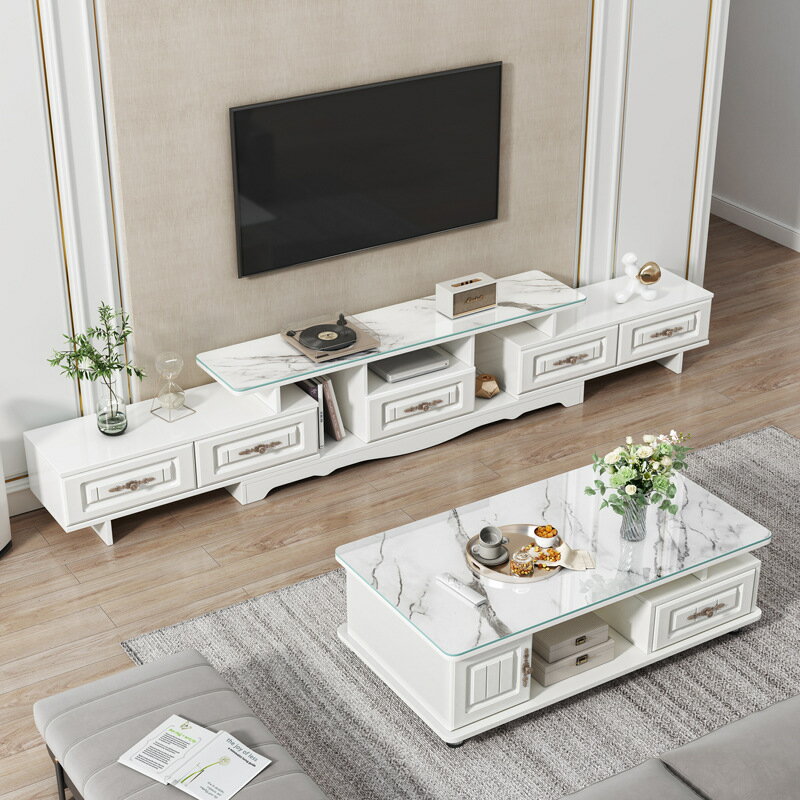 新款歐式電視柜茶幾組合墻柜現代簡約小戶型家用客廳輕奢電視機柜