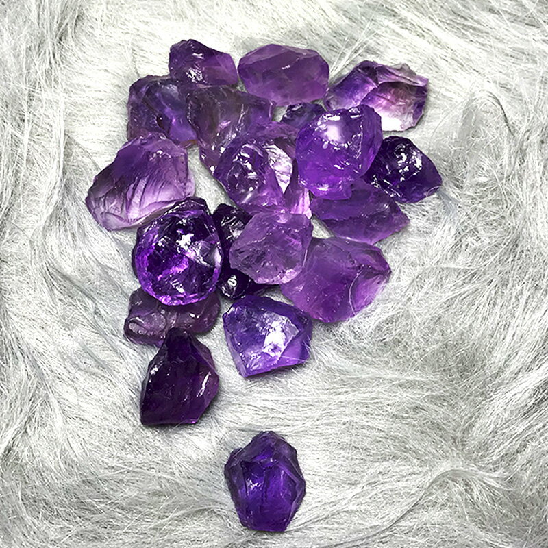 彩鏈之家巴西天然紫水晶原石礦物標本石把玩紫色寶石家居收藏擺件| 銀