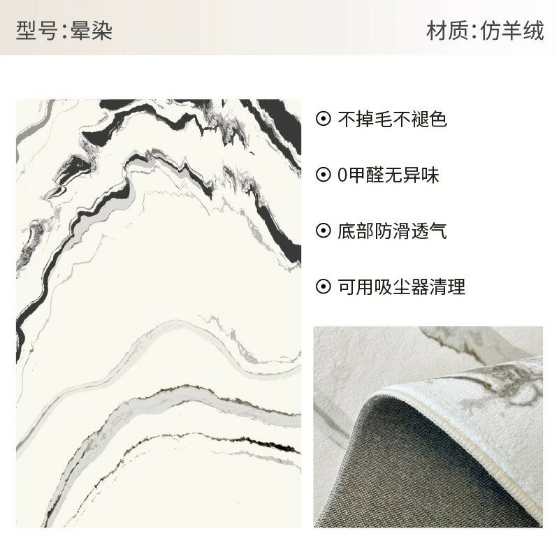免運 現貨速發意式地毯地墊客廳加厚加密高級感臥室床邊毯沙發茶幾仿羊絨全鋪墊 1