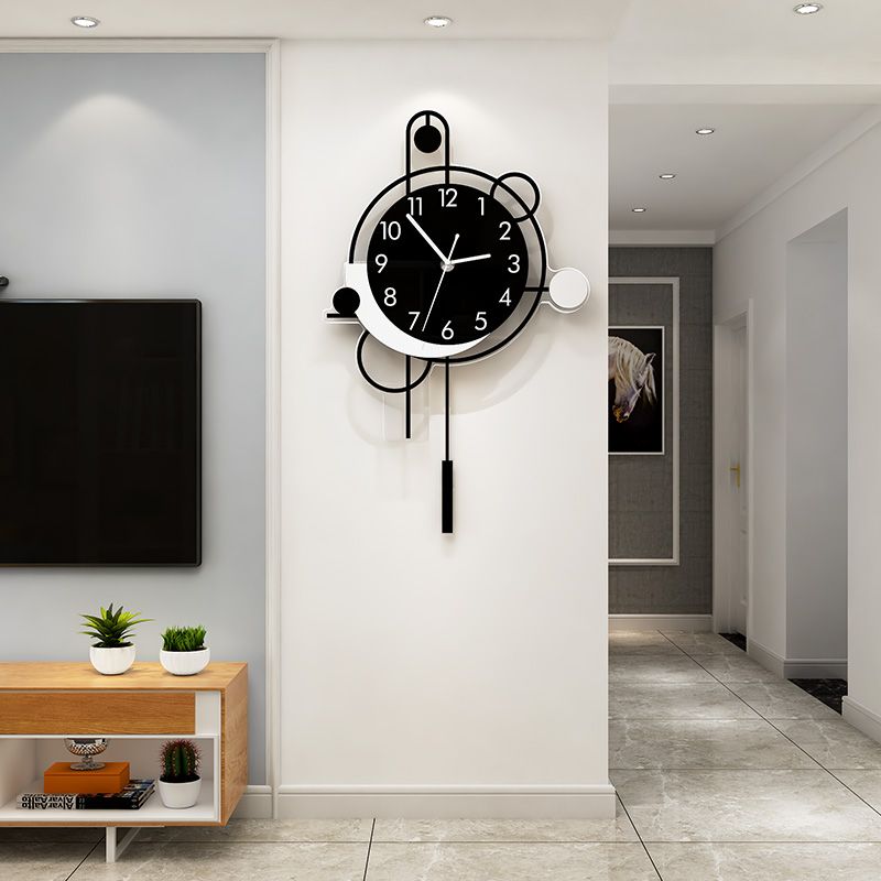 北歐客廳鐘表掛鐘創意表掛墻時尚簡約現代靜音家用時鐘