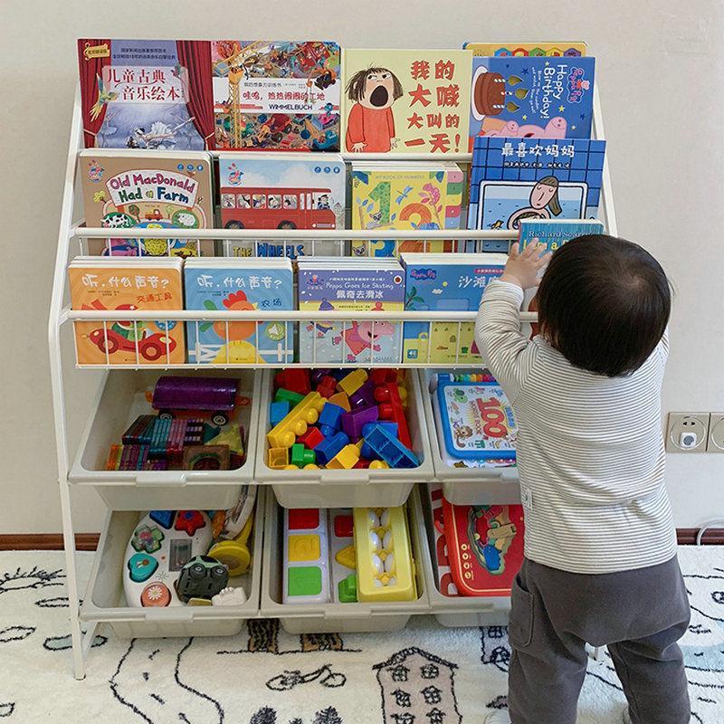 免運 兒童書架繪本架可移動家用圖書玩具收納架落地多層寶寶書柜置物架