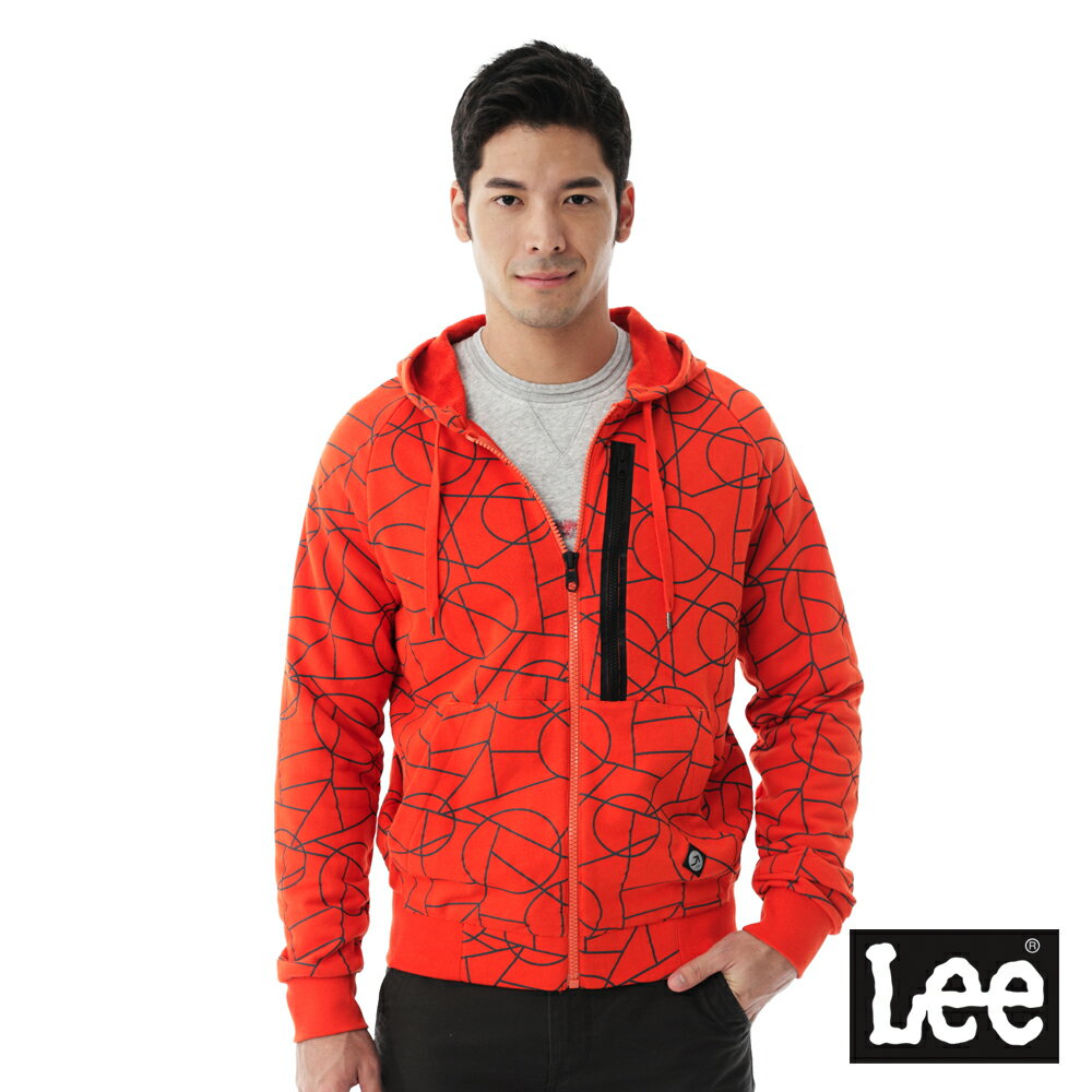 Lee 幾何圖形連帽開襟外套