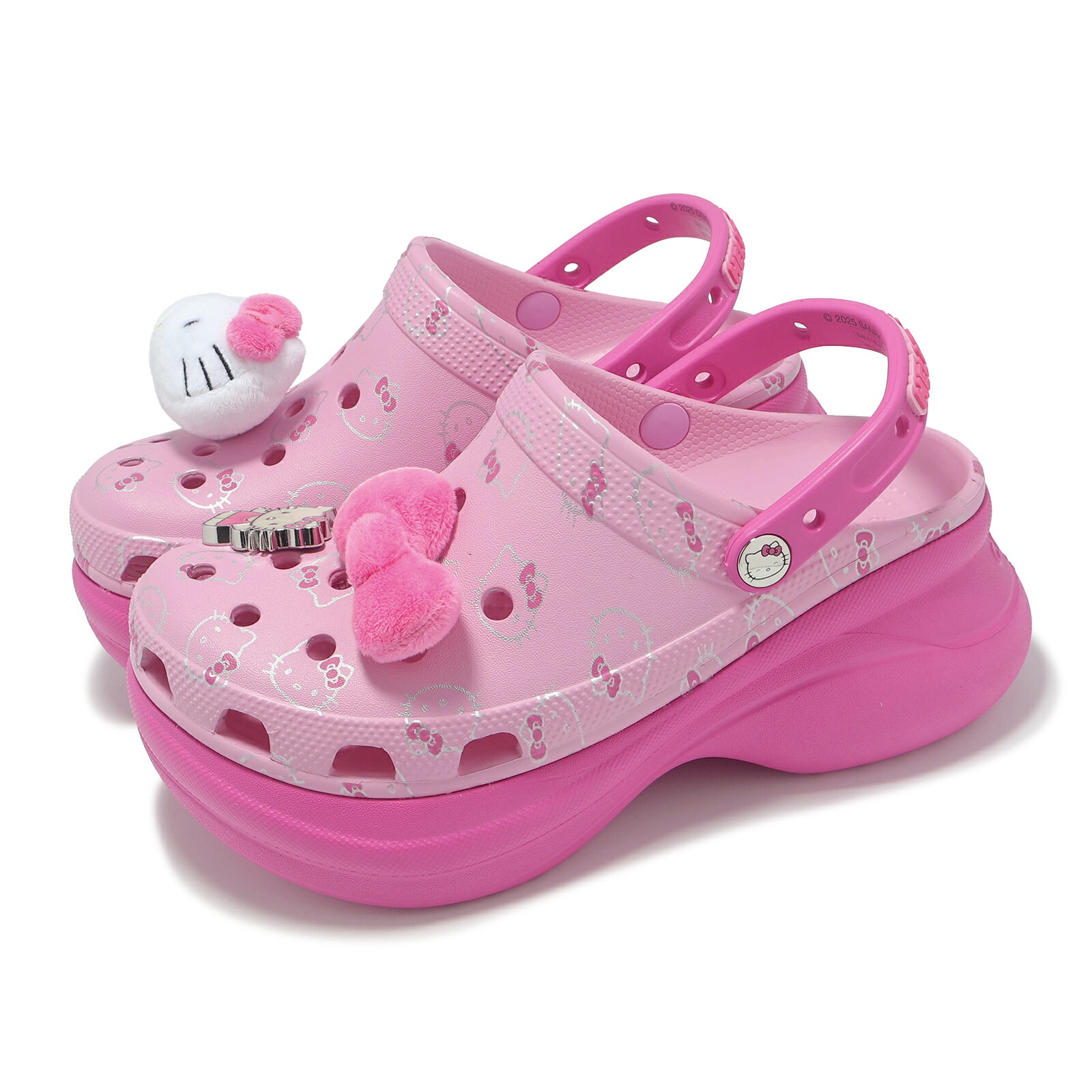 Crocs 洞洞鞋 厚底洞洞鞋 Hello Kitty Bae Clog 女鞋 復古 Bae克駱格 卡駱馳 粉紅 21119990H 7