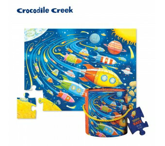 《美國 Crocodile Creek》啟蒙巧巧桶拼圖-星際巡航 24片 東喬精品百貨