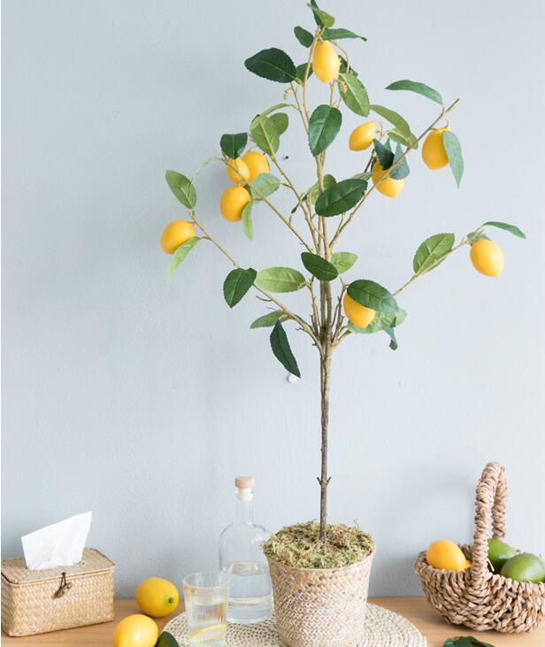 阿楹 仿真綠植盆栽室內假檸檬樹ins客廳落地擺件裝飾北歐假花植物 中秋免運