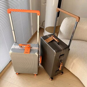 airway鋁框行李箱女20寸登機箱靜音萬向輪寬拉桿箱商務旅行箱純PC KZVI