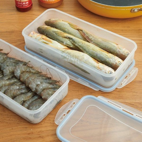 約翰家庭百貨》【AB011】可瀝水海鮮肉類保鮮盒 冰箱冷凍盒 食品分類盒 隨機出貨