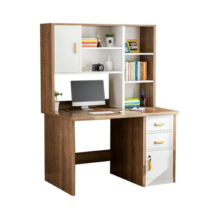 書桌書架組合北歐電腦台式桌家用學生書櫃書架一體簡約臥室寫字桌 樂樂百貨