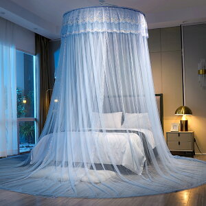 蚊帳吊頂式圓頂家用公主仙女風女孩夢幻雙人1.5米床臥室1.8免安裝