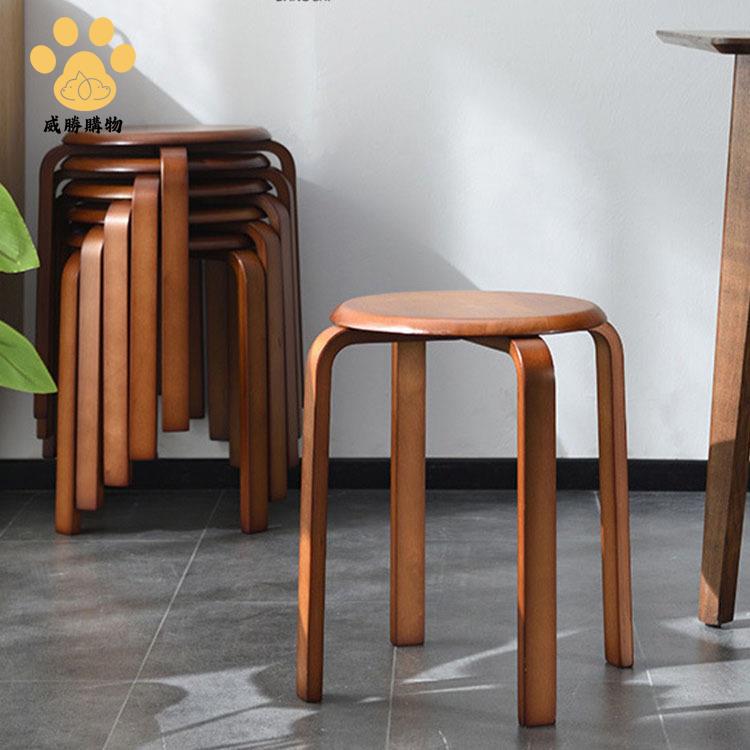 實木凳子 家用可摞疊木凳子 家用餐凳簡約 靠墻矮凳可疊放 小凳子 822
