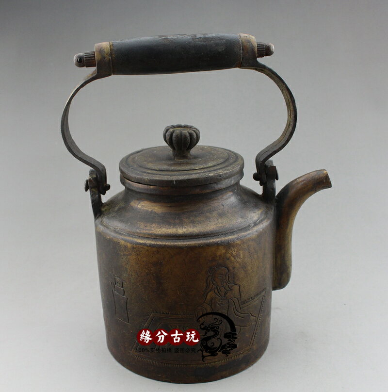 仿古純銅壺擺件大號銅壺水壺茶壺復古壺工藝禮品古玩銅器收藏品1入