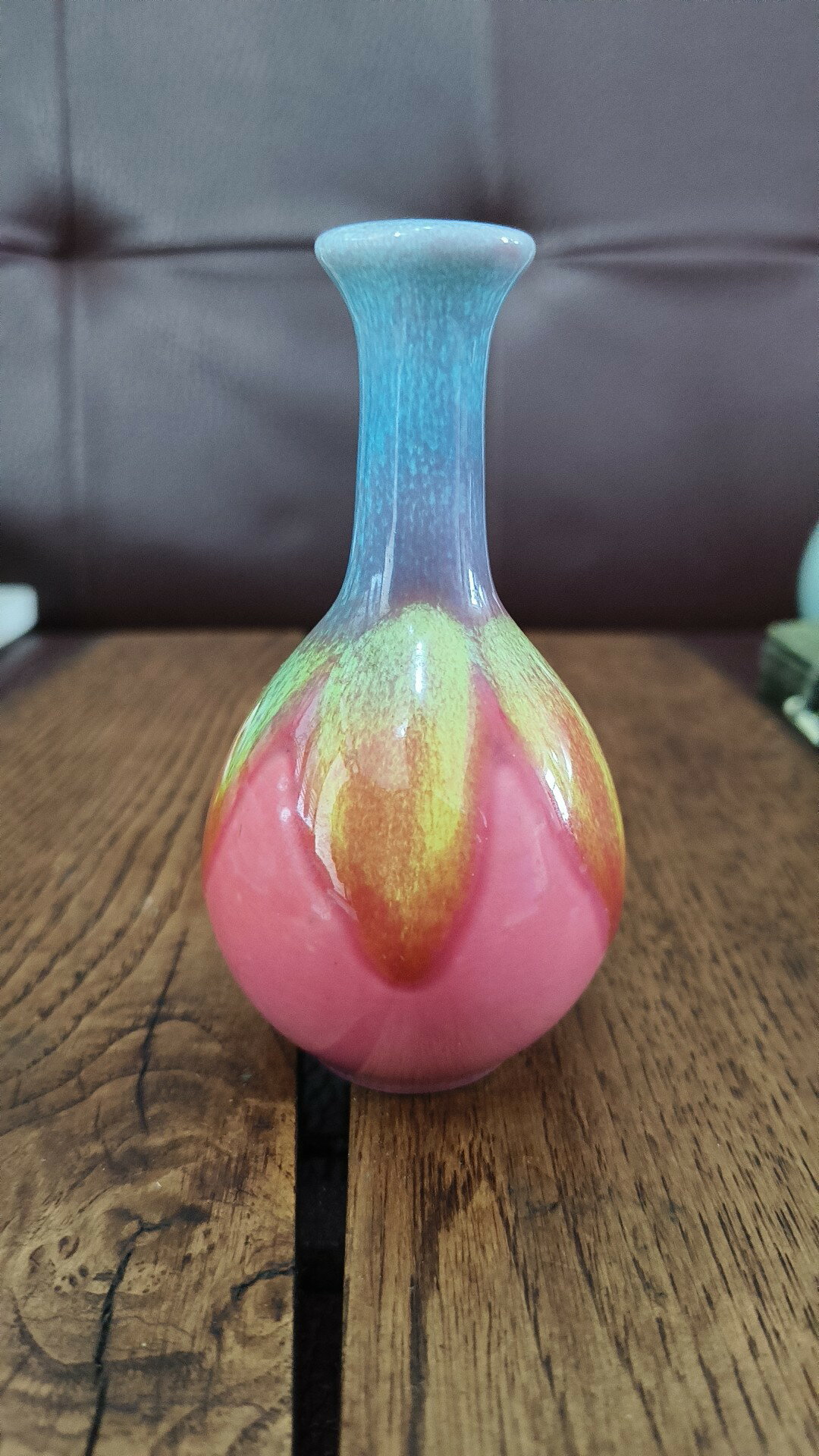 日本迴流 窯變釉小花瓶小花插！