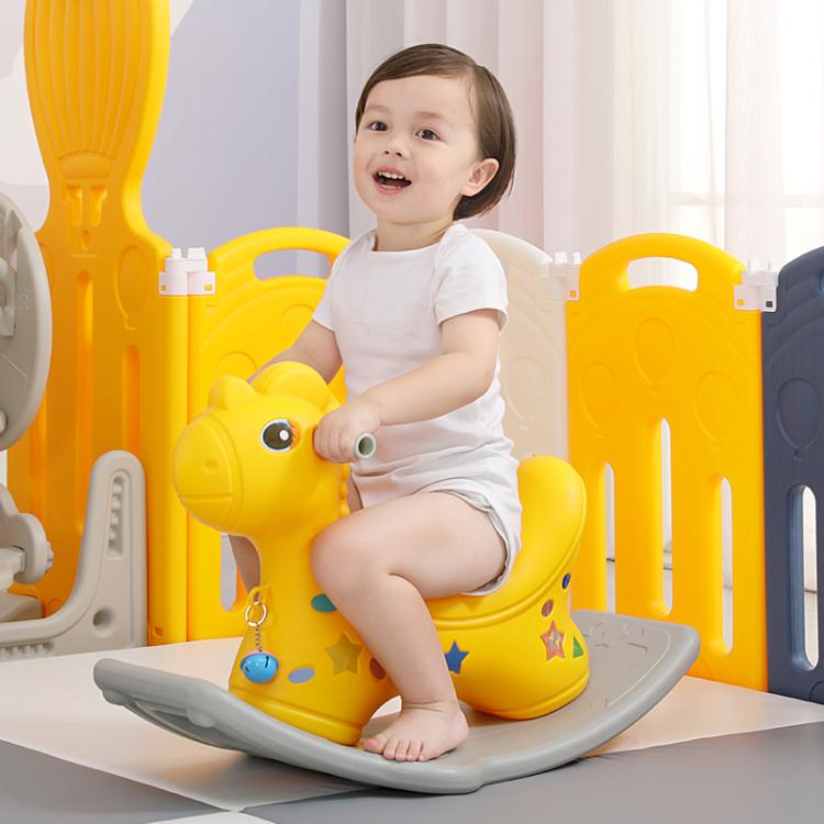 搖搖馬女寶寶一周歲生日禮物小木馬椅二合一嬰兒兒童玩具車幼兒園~免運 開發票