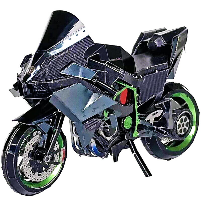 3D金屬DIY拼圖立體拼裝模型川崎忍者H2R摩托機車成人益智玩具擺件