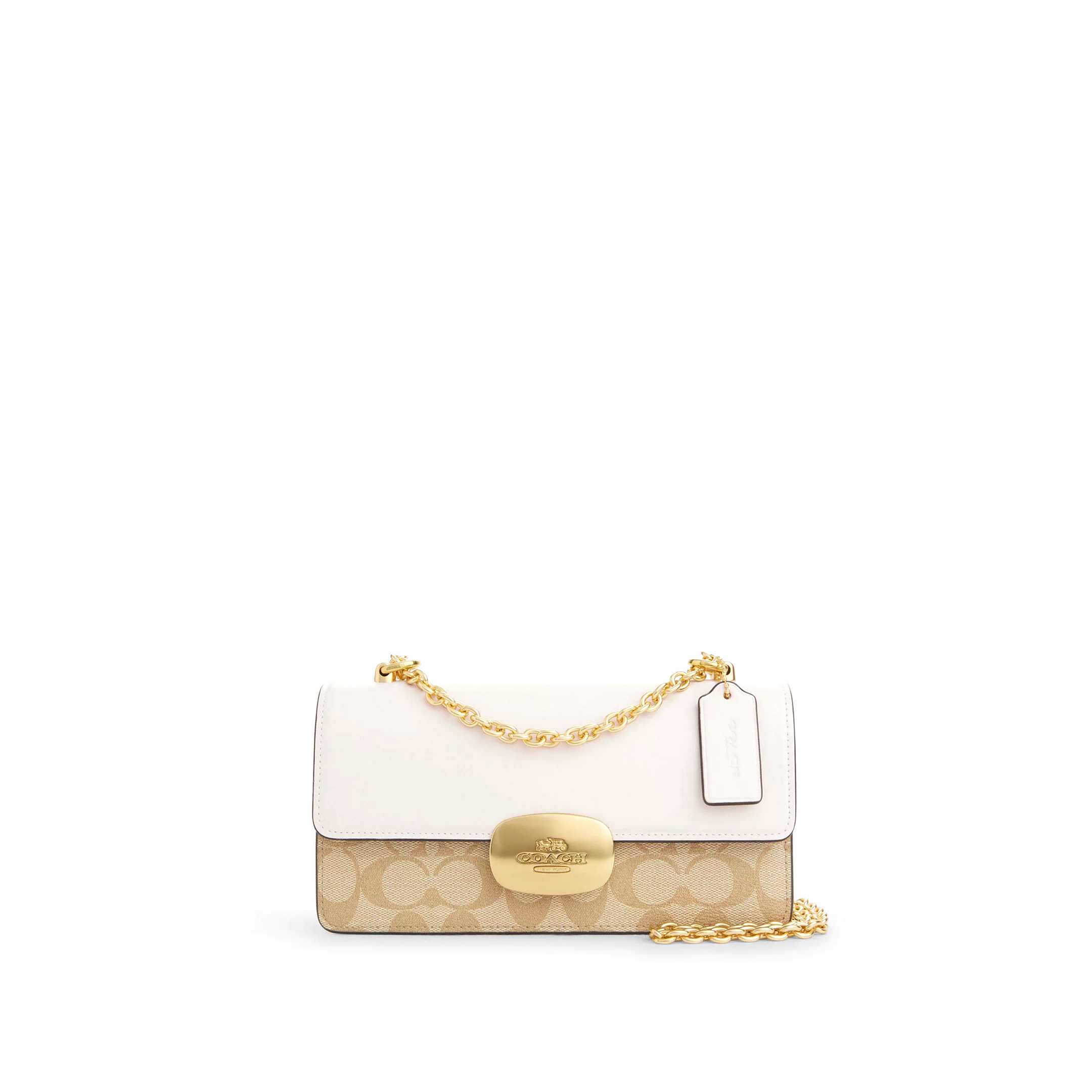 精選★COACH Eliza 23 經典老花包蓋式不可拆卸肩帶 中號鏈條包小方包單肩斜跨包 斜背包 CP009(預購)~【夏日美包★菲尼斯 國際精品↘3折起】 1