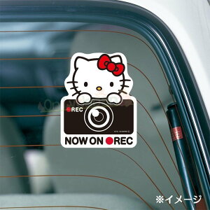 真愛日本 凱蒂貓 kitty 日本製 車用告示貼紙 攝錄影 錄影中 裝飾車貼 汽車用品 車身貼 裝飾貼