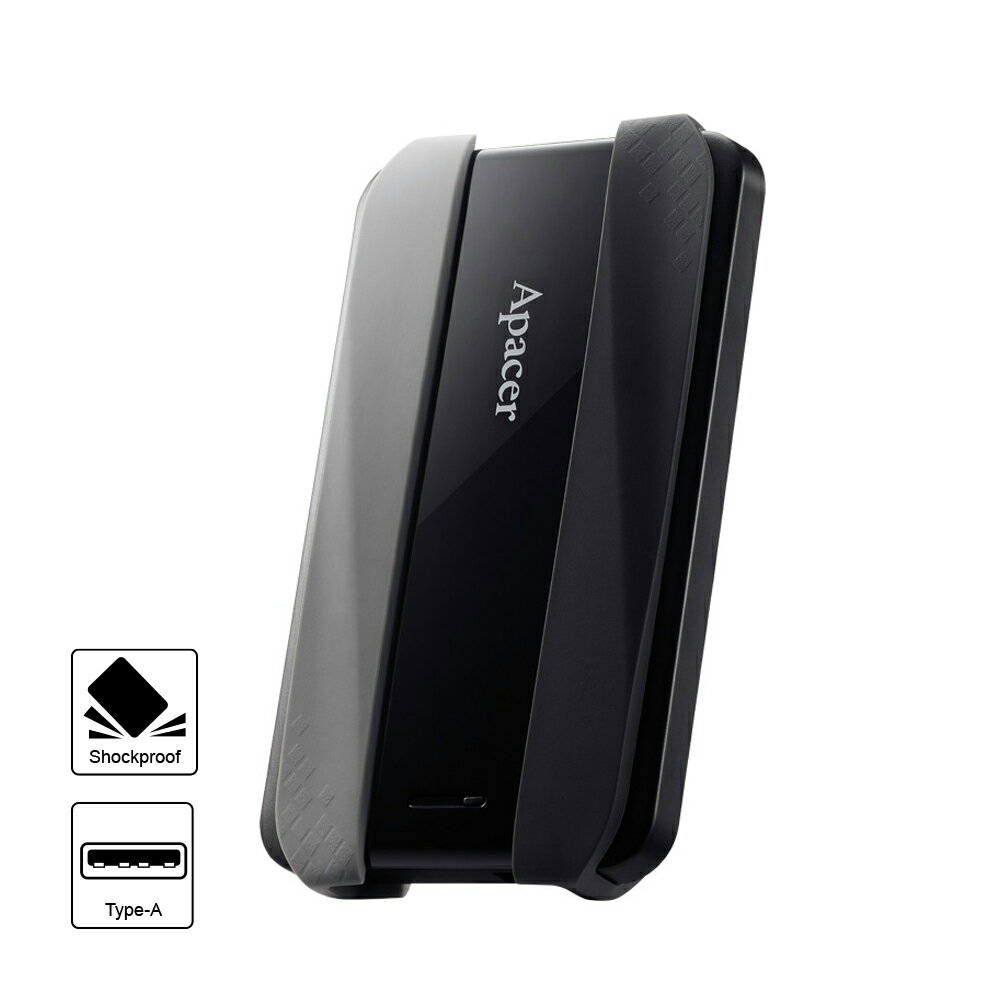 Apacer 宇瞻 AC533 1TB USB3.2 Gen1 2.5吋防護型行動硬碟-黑