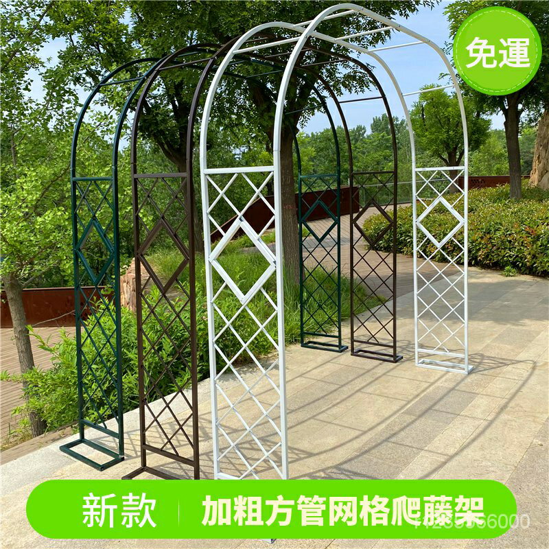 宅配 新款爬藤花架 歐式網格爬藤架 加粗拱門架子 花園月季支架 攀爬植物架 0