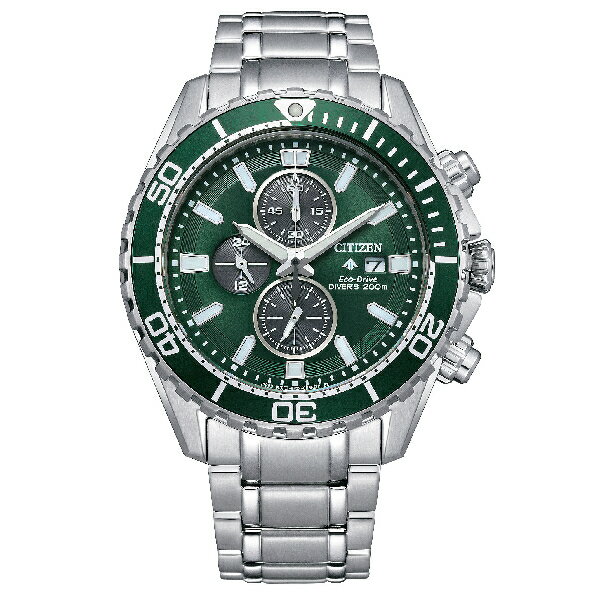 CITIZEN 星辰 PROMASTER CA0820-50X 光動能三眼計時時尚男士腕錶 綠面 44.5mm｜樂天全館特惠中★指定刷卡回饋10%