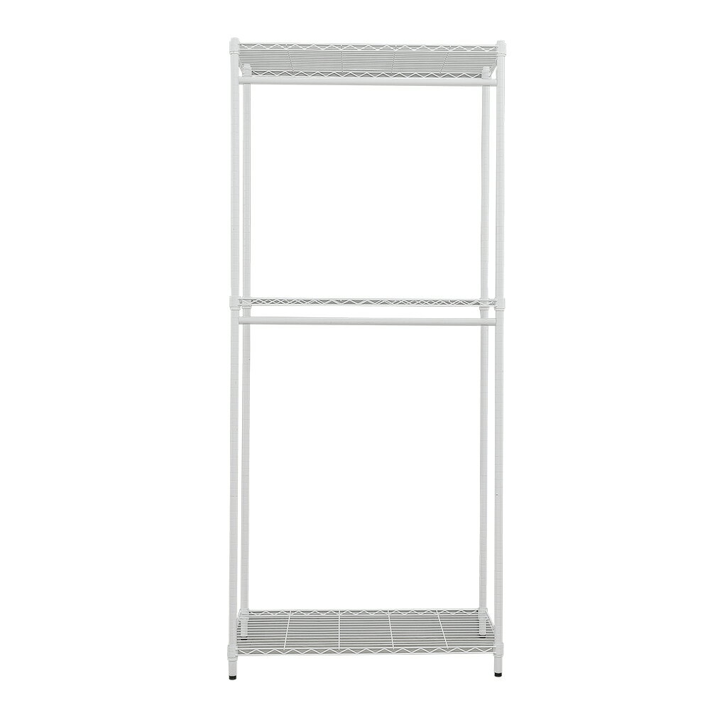 收納架/洋裝收納架/衣架 輕型 90x45x210cm三層烤白雙桿衣櫥架 dayneeds