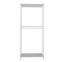 收納架/洋裝收納架/衣架 輕型 90x45x210cm三層烤白雙桿衣櫥架 dayneeds 收納架/洋裝收納架/衣架 輕型 90x45x210cm三層烤白雙桿衣櫥架 dayneeds
