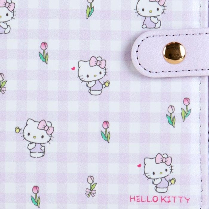 【震撼精品百貨】2024年 掛曆/年曆/手帳~日本SANRIO三麗鷗~KITTY 2024 六孔活頁皮質手帳本-紫格子*70444 4