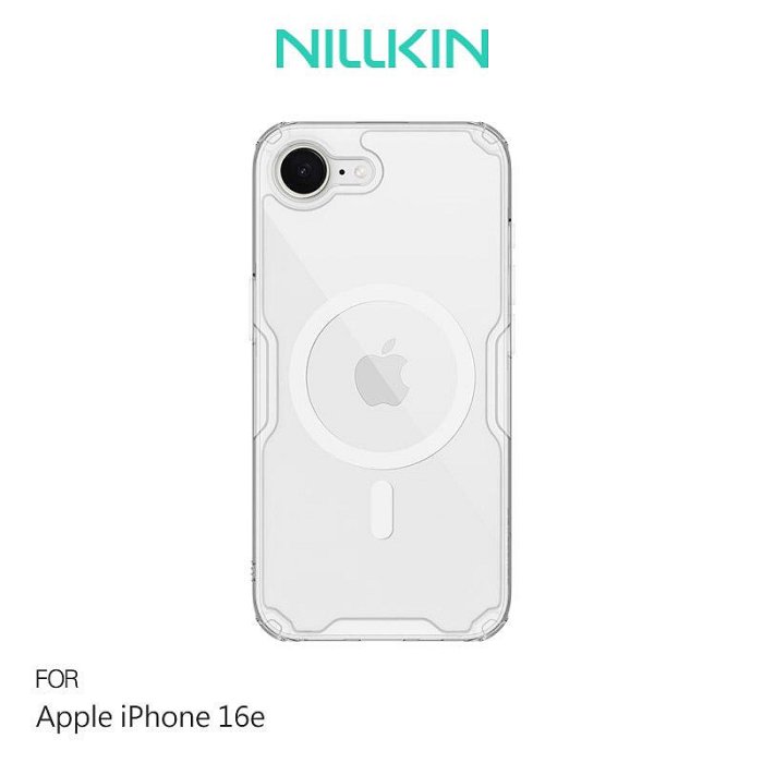 NILLKIN Apple 蘋果 iPhone 16e 本色 Pro 磁吸保護套 透明套 四角氣囊 防摔保護