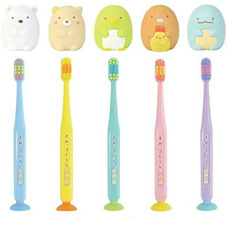 日本角落生物兒童牙刷附吸盤牙刷套清潔牙齒白熊貓咪企鵝炸蝦炸豬排恐龍
