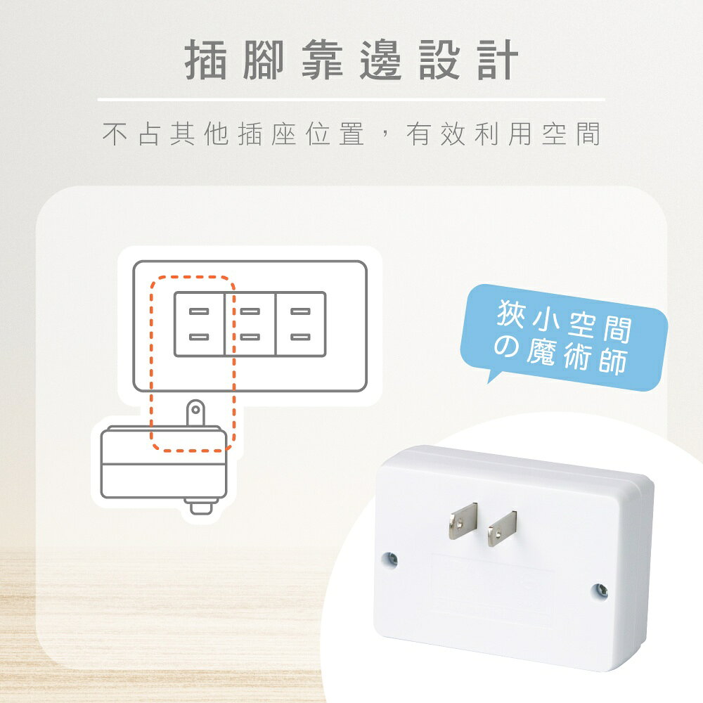 【KINYO】節電2開2插分接器 (MR) 6