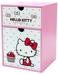 【震撼精品百貨】Hello Kitty 凱蒂貓 HELLO KITTY直式兩抽置物盒#52507 震撼日式精品百貨