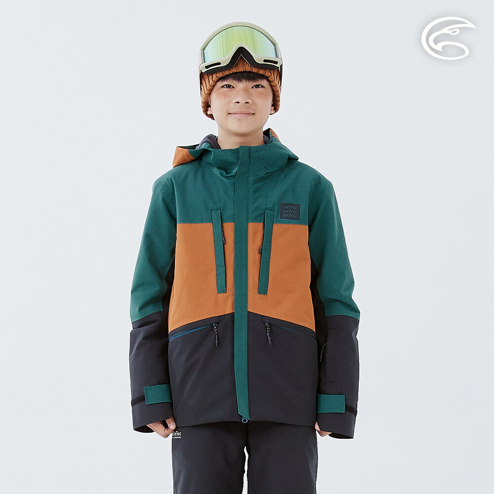 ADISI 童SMAWARM海洋溫控防水防風透氣雪衣 AJ2421094 (140-160)｜滑雪外套 保暖外套 防潑水 防水透濕 蚵殼棉 海洋紗