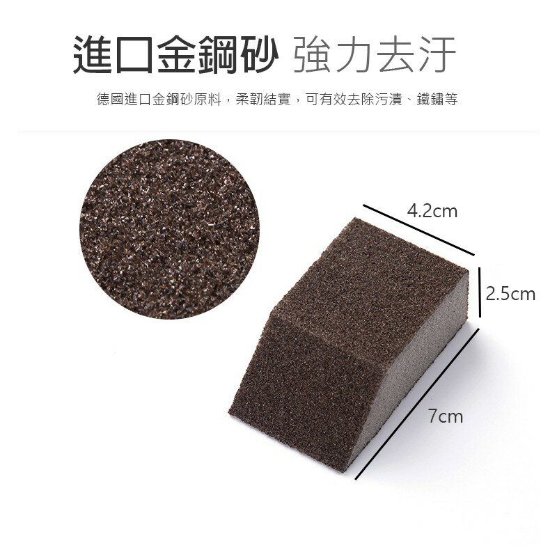 金鋼砂海綿【C019】台灣出貨 居家  廚房神器 金剛砂菜瓜布 魔力擦 除鐵鏽垢 清潔神奇海綿擦 去污洗碗盤刷 6
