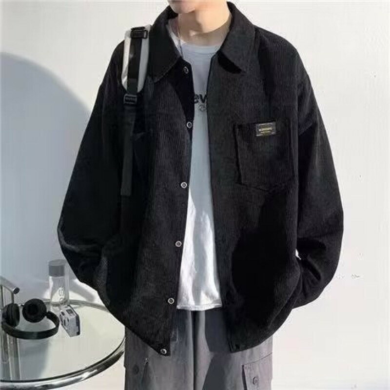燈芯絨襯衫 秋冬舒適保暖燈芯絨外套 韓版時尚潮流上衣 抗皺耐磨舒適百搭 休閒聚會交友翻領上衣