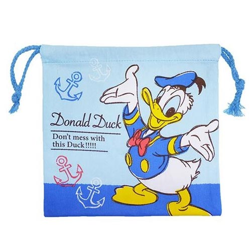 【日本進口正版】唐老鴨 束口袋 收納袋 抽繩束口袋 迪士尼 Disney - 047147 0