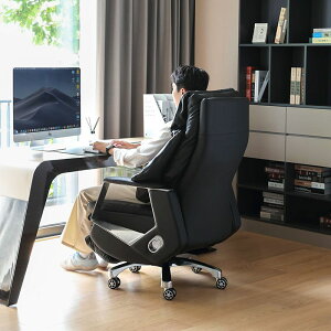 暖顏真皮電動老板椅可躺多功能商務辦公椅子高端舒適久坐電腦椅子