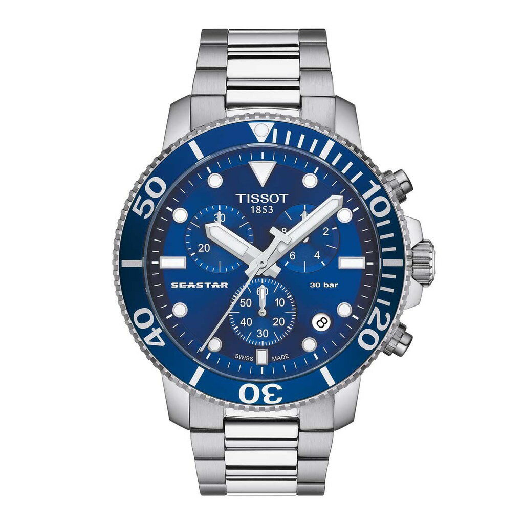 TISSOT 天梭手錶Seastar 1000海洋之星 T1204171104100三眼計時 正品 實體店面預購