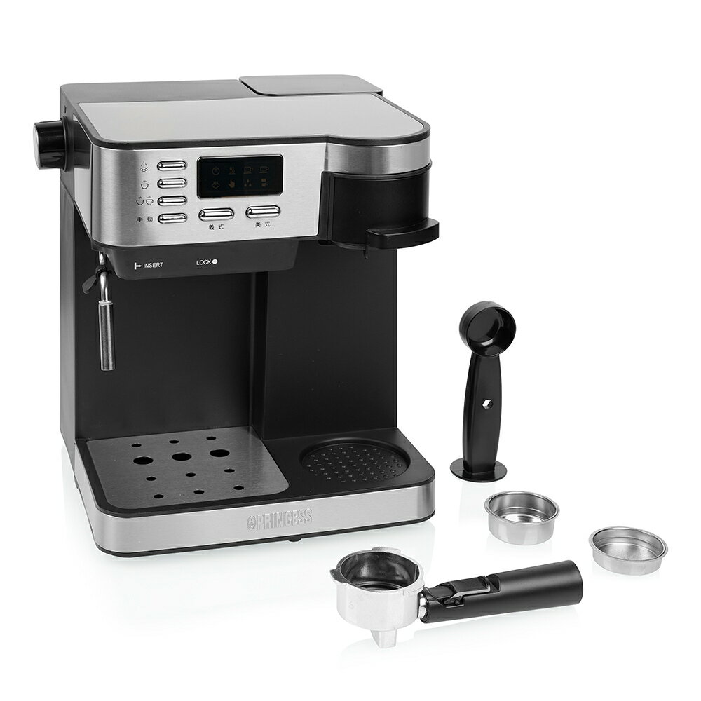 【贈俏皮保溫瓶】Princess 荷蘭公主典藏半自動義式+美式二合一咖啡機 249409 2