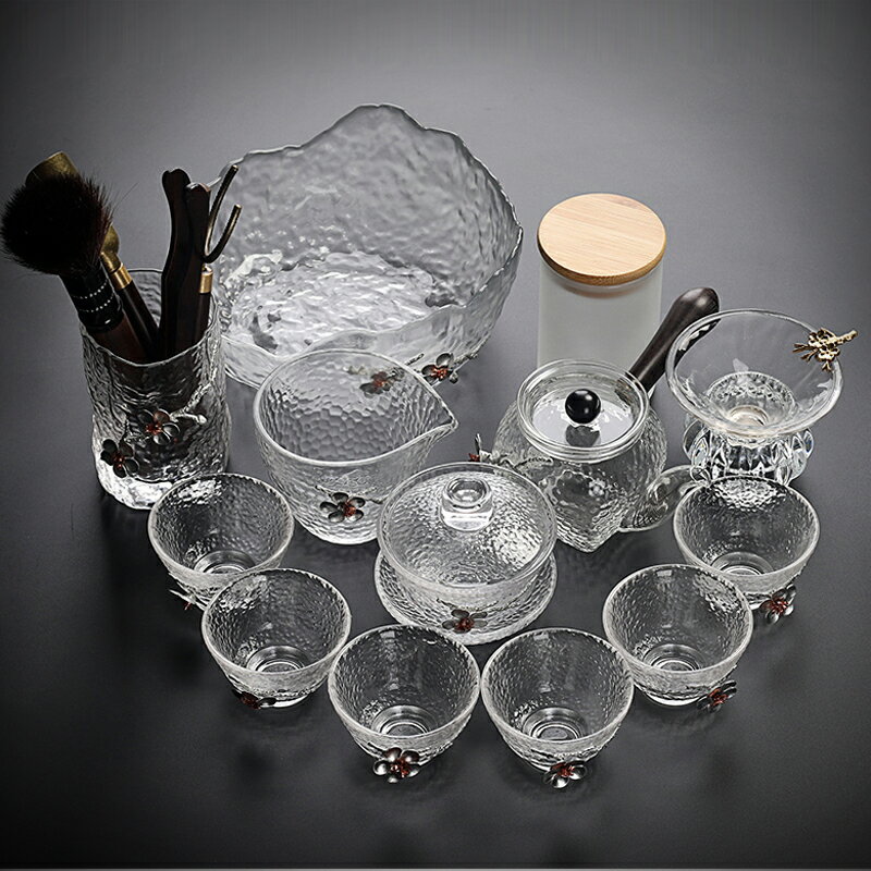 輕奢耐熱玻璃功夫茶具套裝透明簡約會客杯家用喝壺小套客廳茶器泡