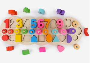 【晴晴百寶盒】預購 毛毛蟲形狀數字學習玩具 教具 認知能力提升 積木 秩序智力提升 早教練習 禮物 平價促銷 P073