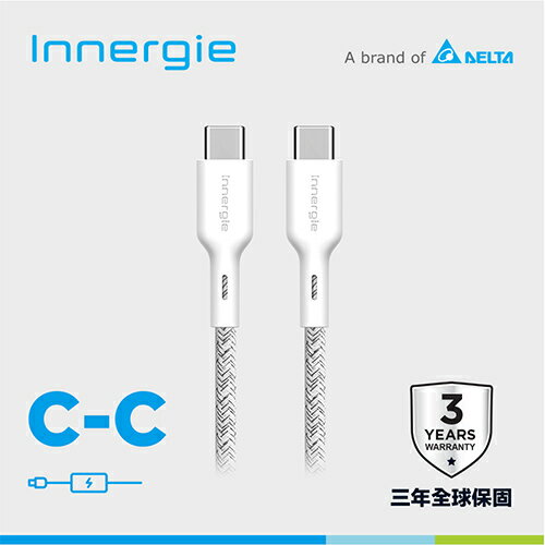 台達Innergie C-C USB-C對USB-C充電線 白 1.8M原價490(省100)