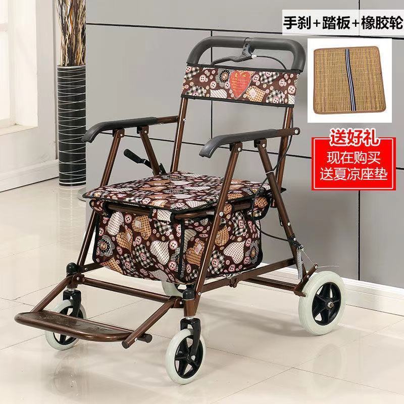 工廠現貨 特惠/免運 買菜車 購物車 代步車 手推車 老年人代步手推車可推可坐手推座椅助力折疊便攜買菜小推車購物車特惠/可開發票 全館八折 s1031