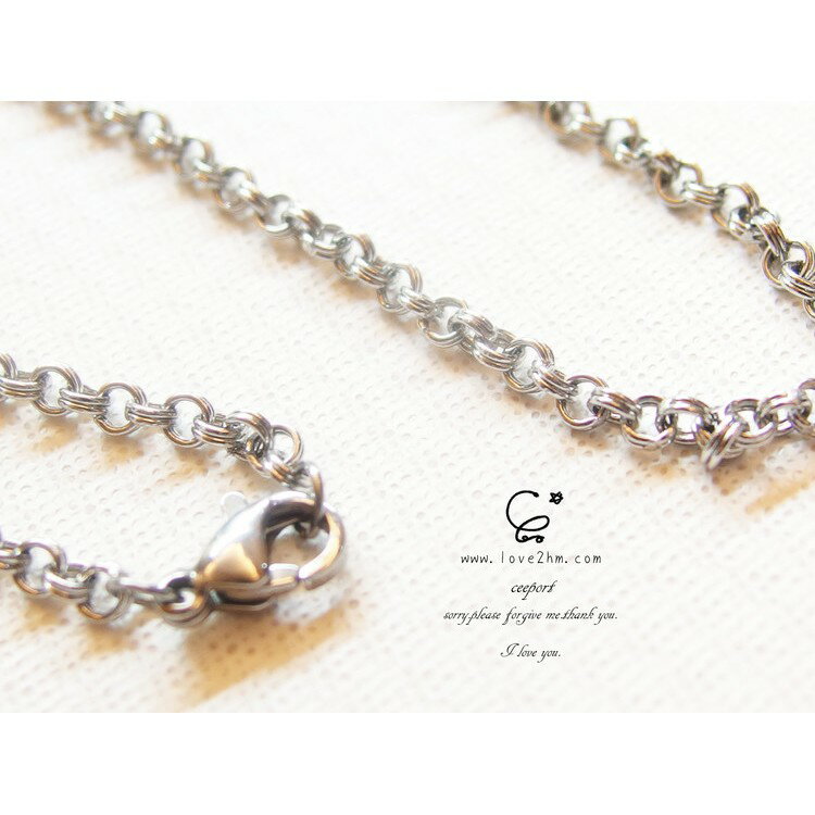 雙圈/白鋼鍊子/316L醫療級白鋼/ [晶晶工坊-love2hm] 2