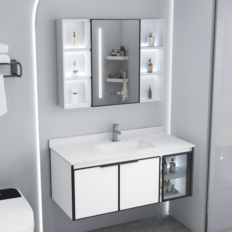加厚碳釬維鋁浴室櫃組合套裝智能鏡洗手洗臉洗漱盆盆