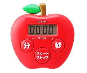 【領券滿額折100】 日本原裝dretec蘋果造型計時器,抗菌素材,倒數計時(T-534RD)